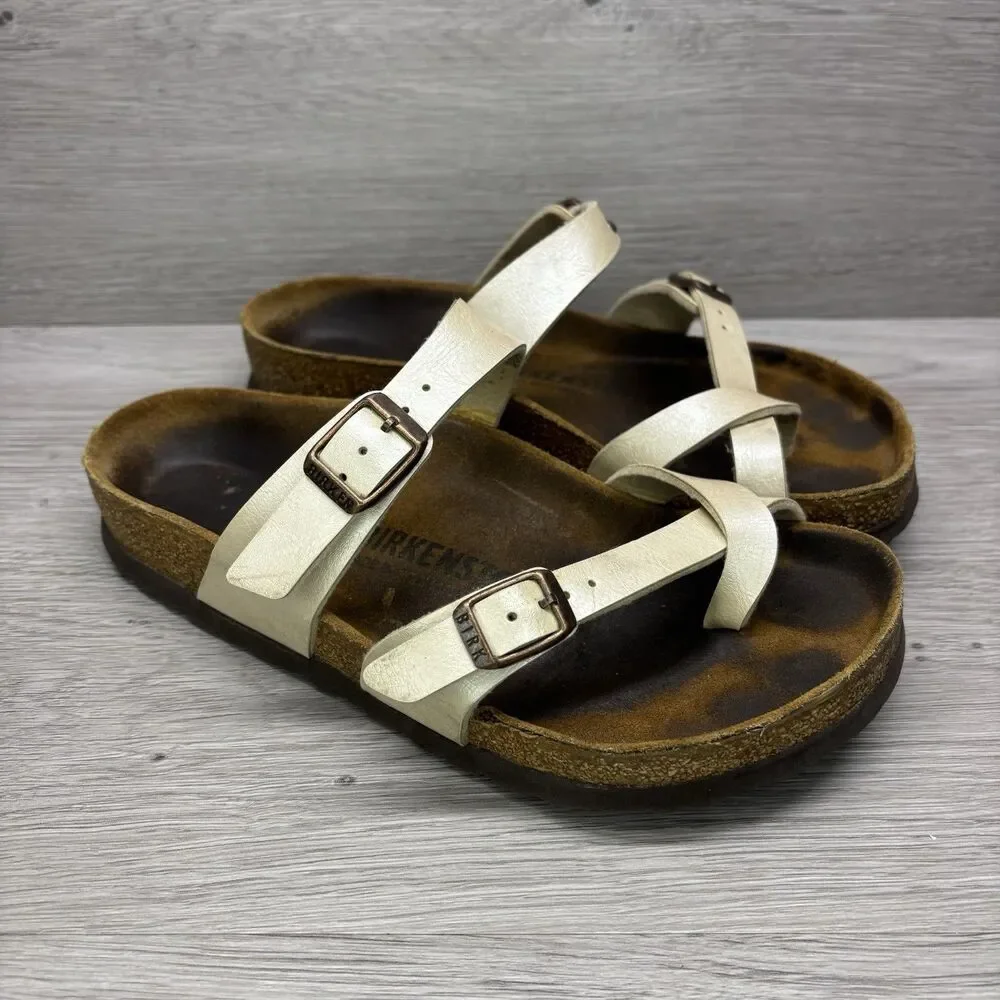 Birkenstock Mayari Sandals Birko Flor Graceful Pearl White Size 36 US 5-5.5